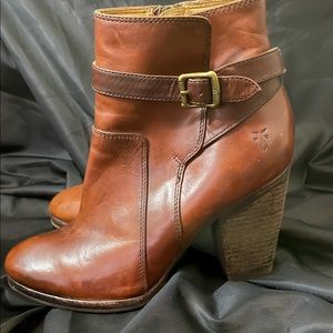 Frye Brown Leather Ankle Boots
